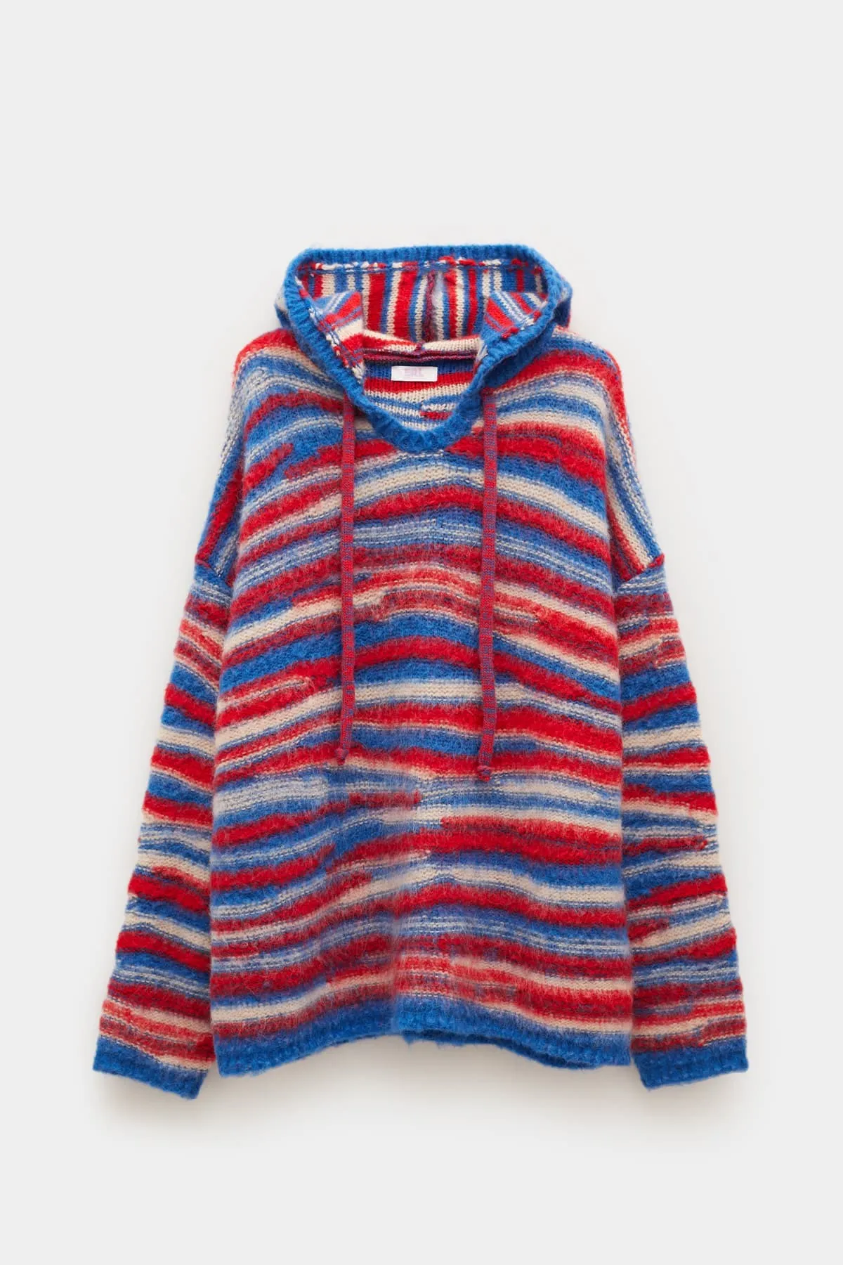 ERL RED BLUE OVERSIZED HOODIE SWEATER