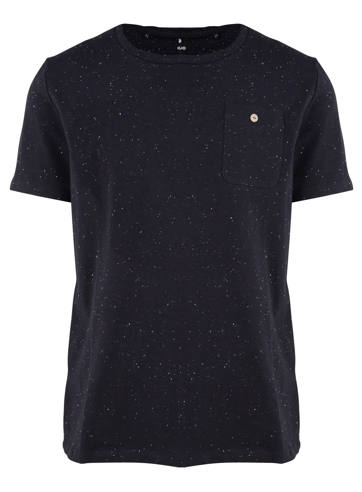 FAGUO OLONNE  CAMISETA DE ALGODóN MOTEADO REGULAR FIT CON CUELLO REDONDO EN AZUL