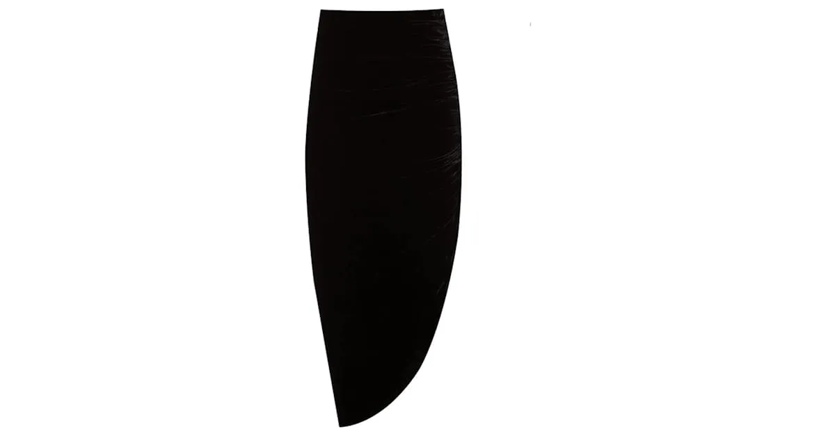 Falda de terciopelo negro Veronica Beard Herst 