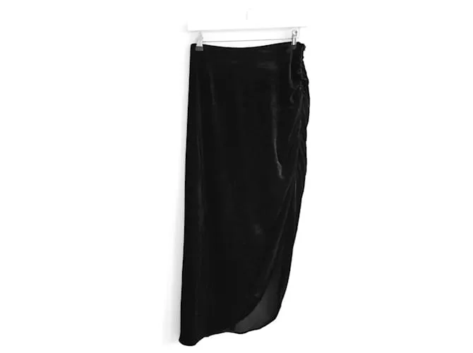 Falda de terciopelo negro Veronica Beard Herst 