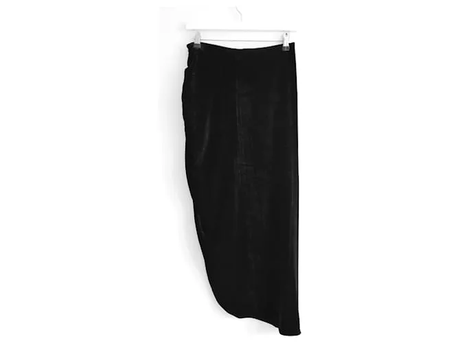 Falda de terciopelo negro Veronica Beard Herst 