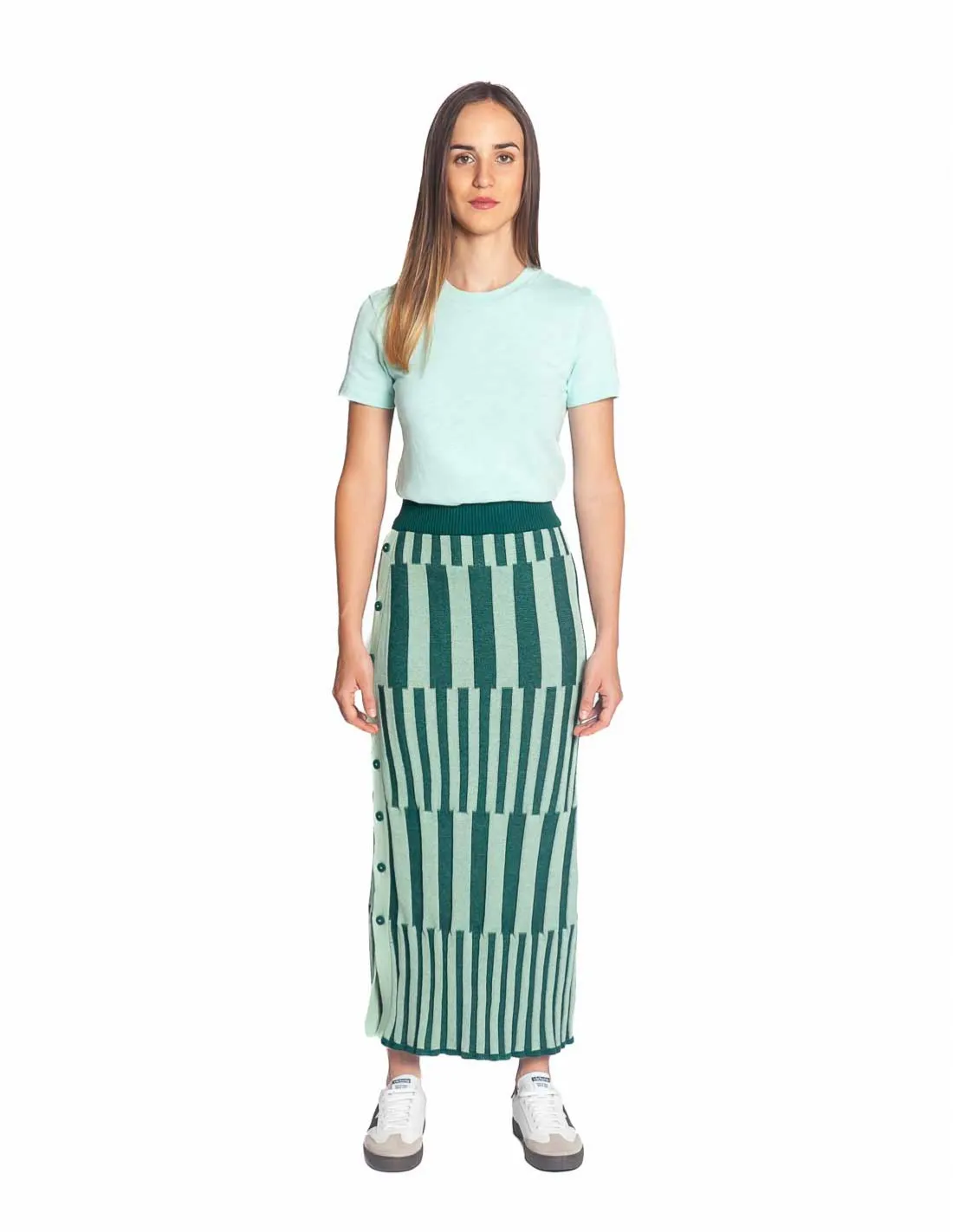 FALDA PUNTO VERDE BOTONES APALA SKFK