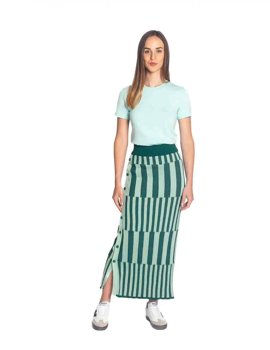 FALDA PUNTO VERDE BOTONES APALA SKFK