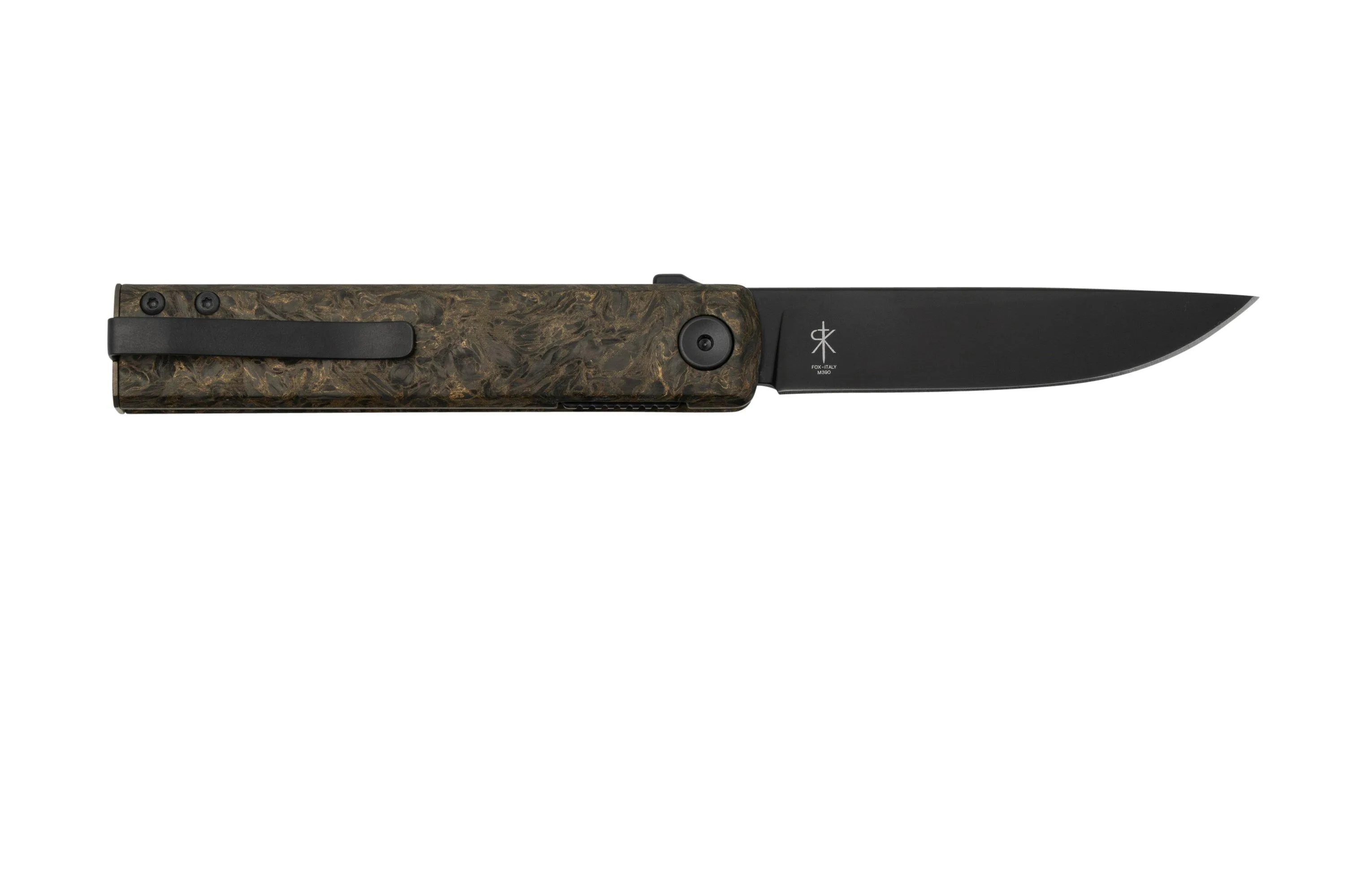 FOX KNIVES CHNOPS, FX543FCGM, DARK MATTER GOLD, NAVAJA M390, KNIVESANDTOOLS EXCLUSIVE