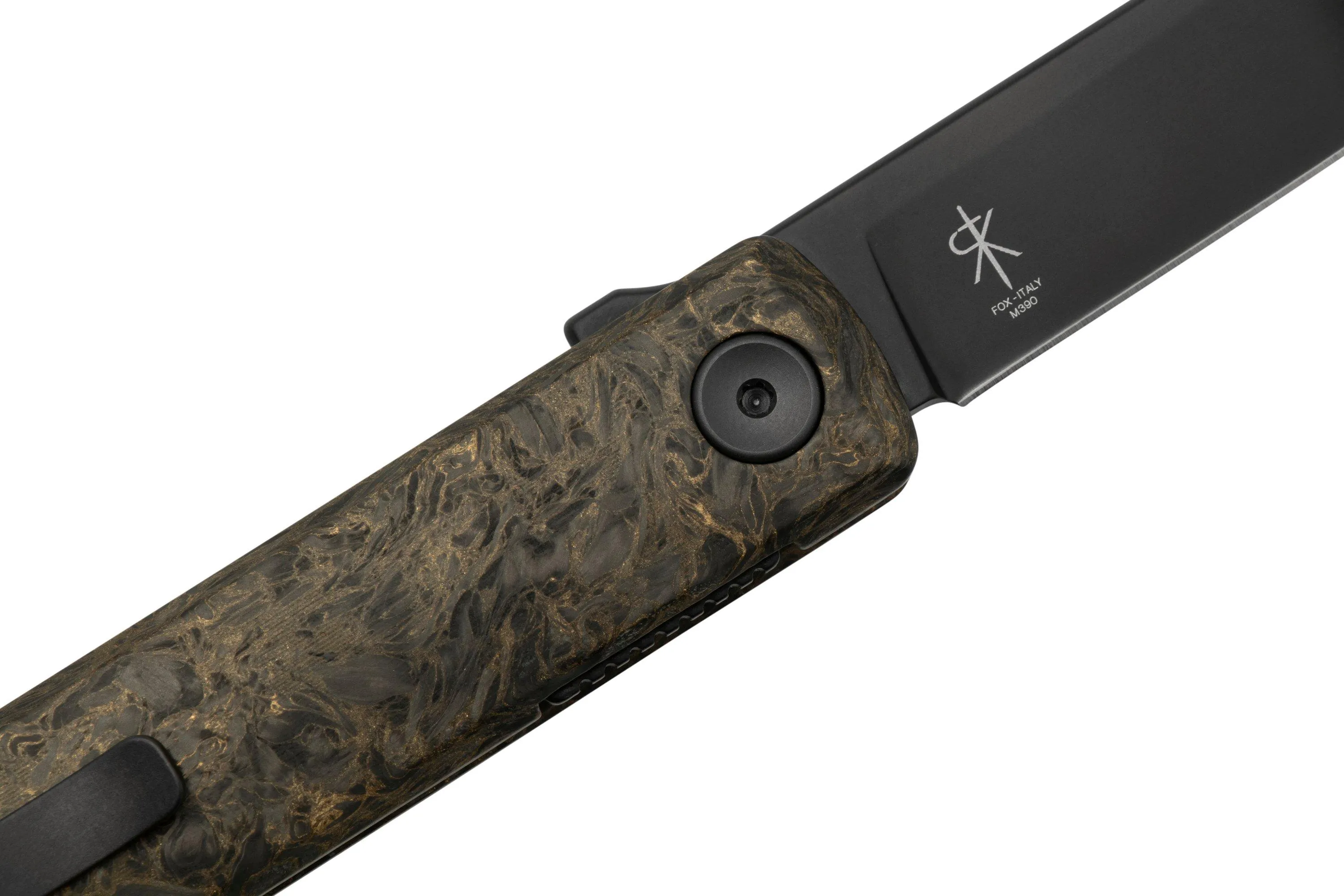 FOX KNIVES CHNOPS, FX543FCGM, DARK MATTER GOLD, NAVAJA M390, KNIVESANDTOOLS EXCLUSIVE