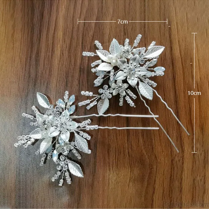 Fresh Bridal Crystal Hair Accessories Flower Pearl Wedding Hair Band Hairpin Accessories 
