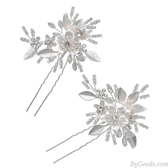 Fresh Bridal Crystal Hair Accessories Flower Pearl Wedding Hair Band Hairpin Accessories 