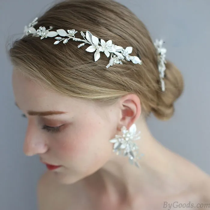 Fresh Bridal Crystal Hair Accessories Flower Pearl Wedding Hair Band Hairpin Accessories 