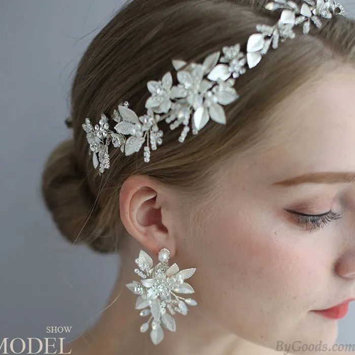 Fresh Bridal Crystal Hair Accessories Flower Pearl Wedding Hair Band Hairpin Accessories 