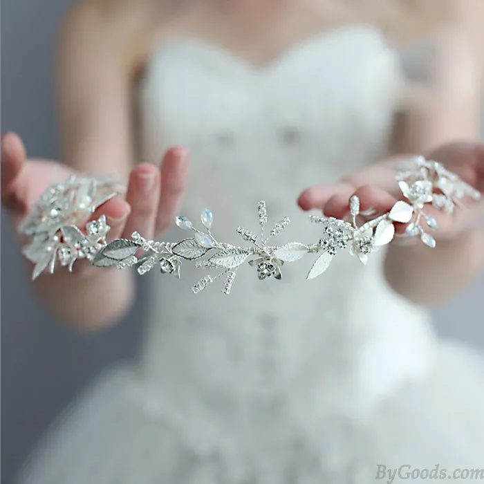 Fresh Bridal Crystal Hair Accessories Flower Pearl Wedding Hair Band Hairpin Accessories 