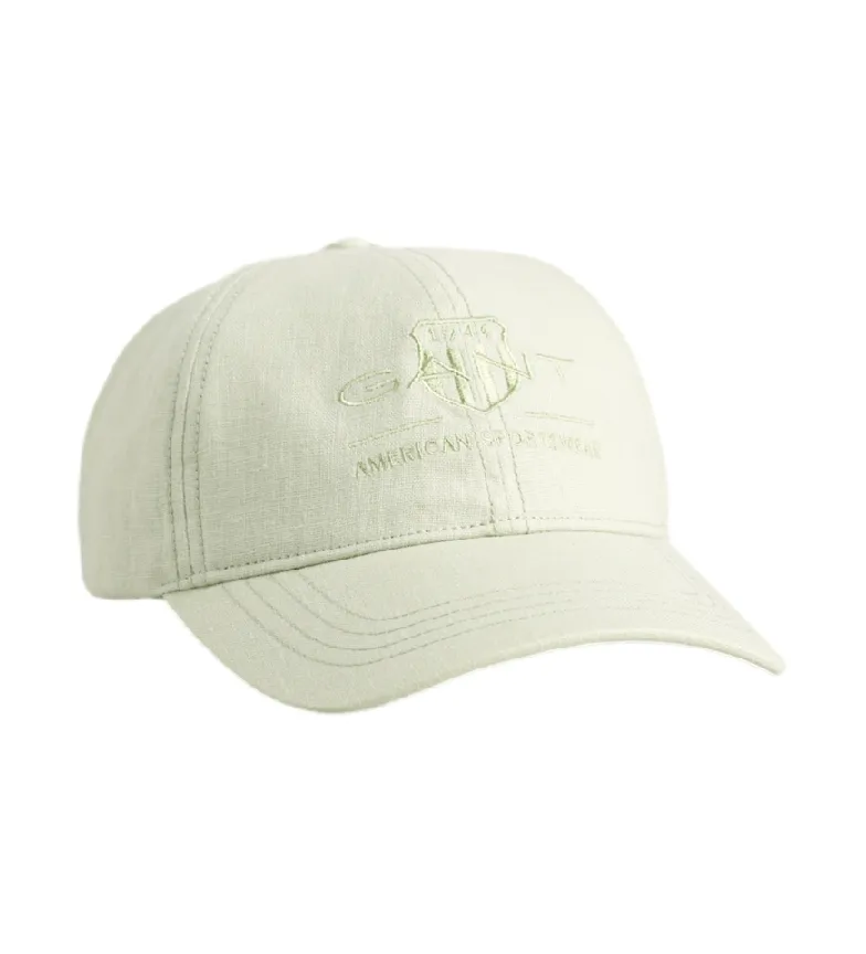 Gorra de lino Tonal Archive Shield blanco