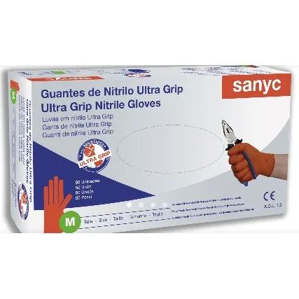 GUANTE DESECHABLE NITRILO NARANJA TM