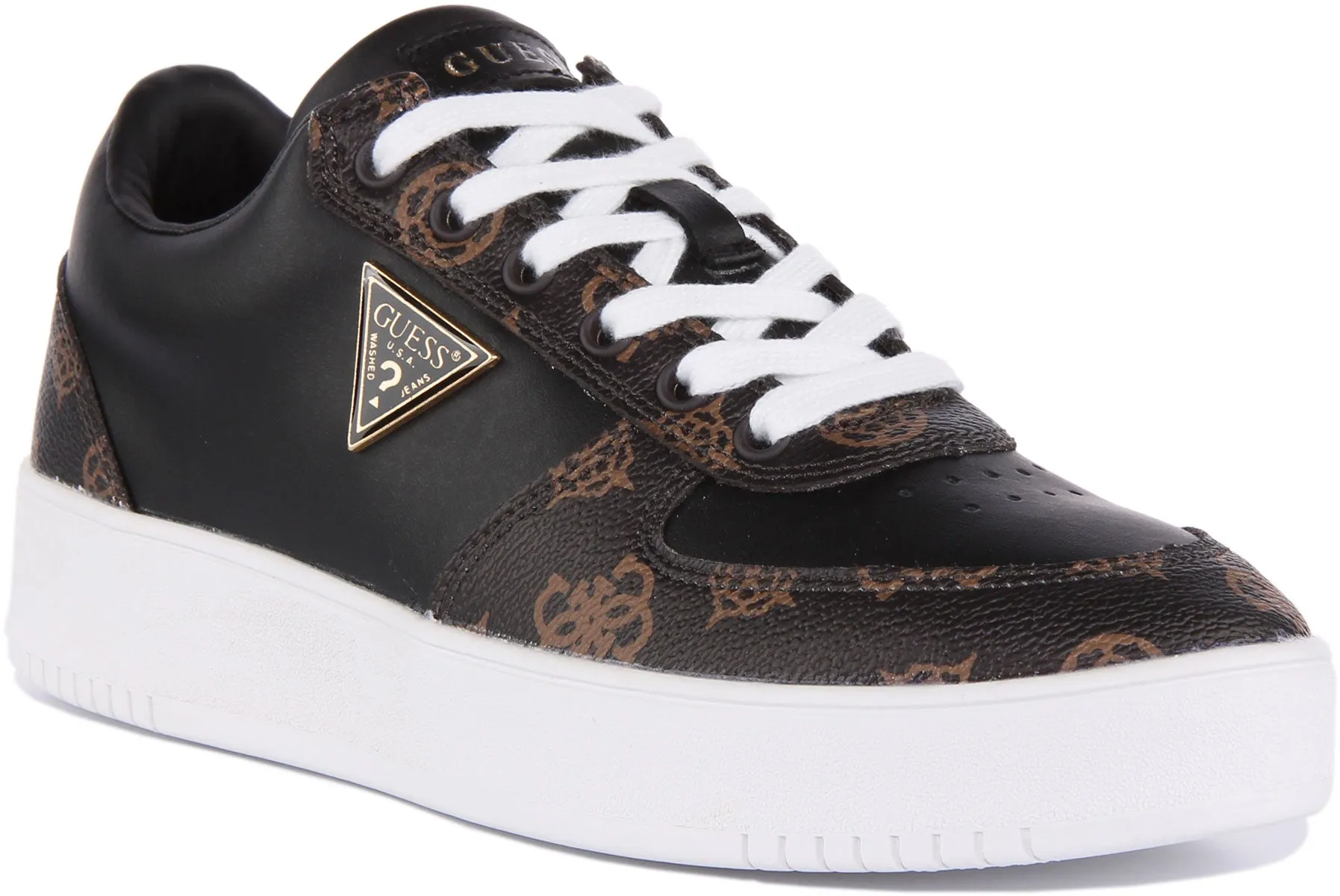 Guess Sidny Zapatillas de deporte con cordones inspiradas en el baloncesto para mujer en negro