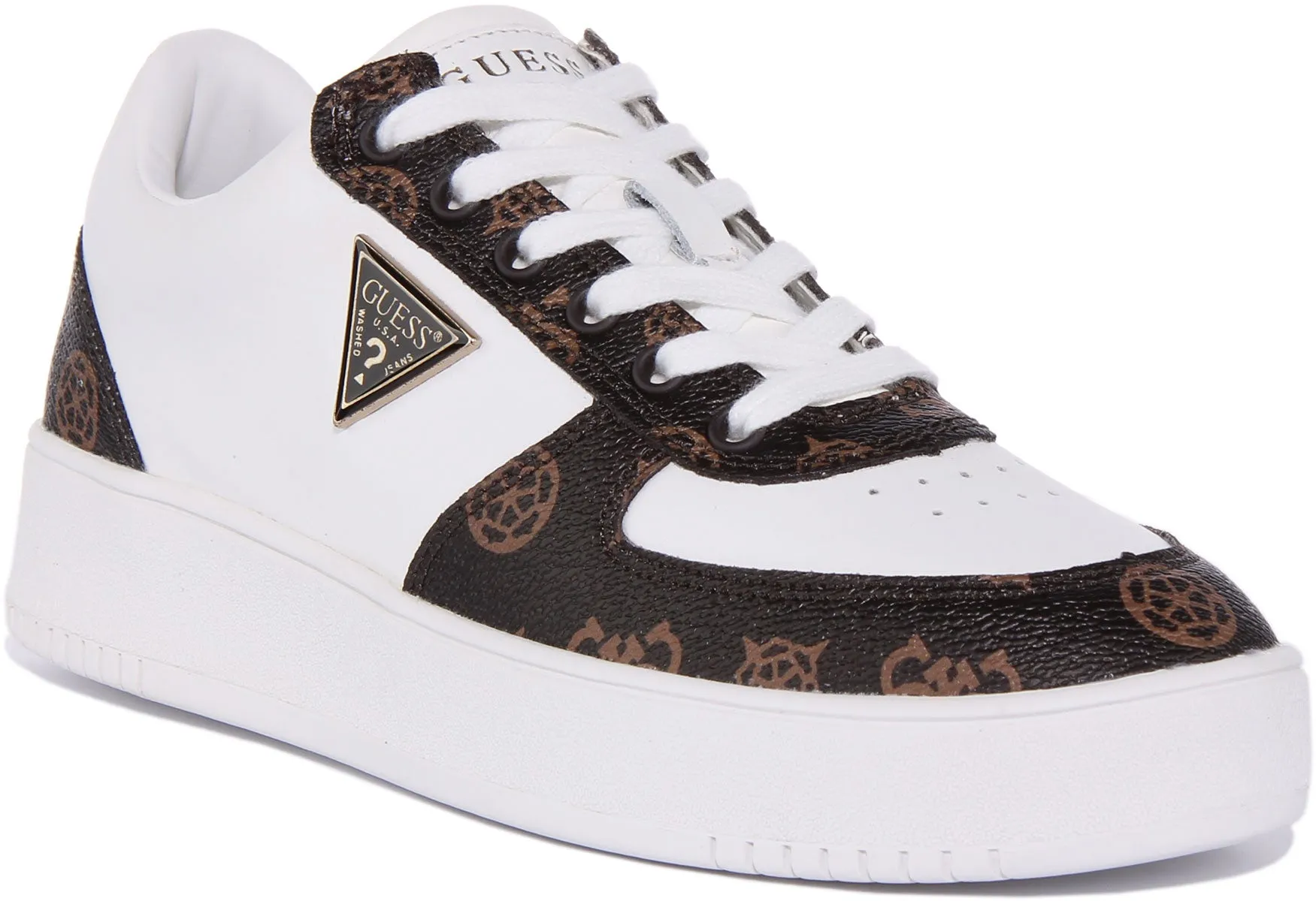 Guess Sidny Zapatillas de deporte con cordones inspiradas en el baloncesto para mujer en negro