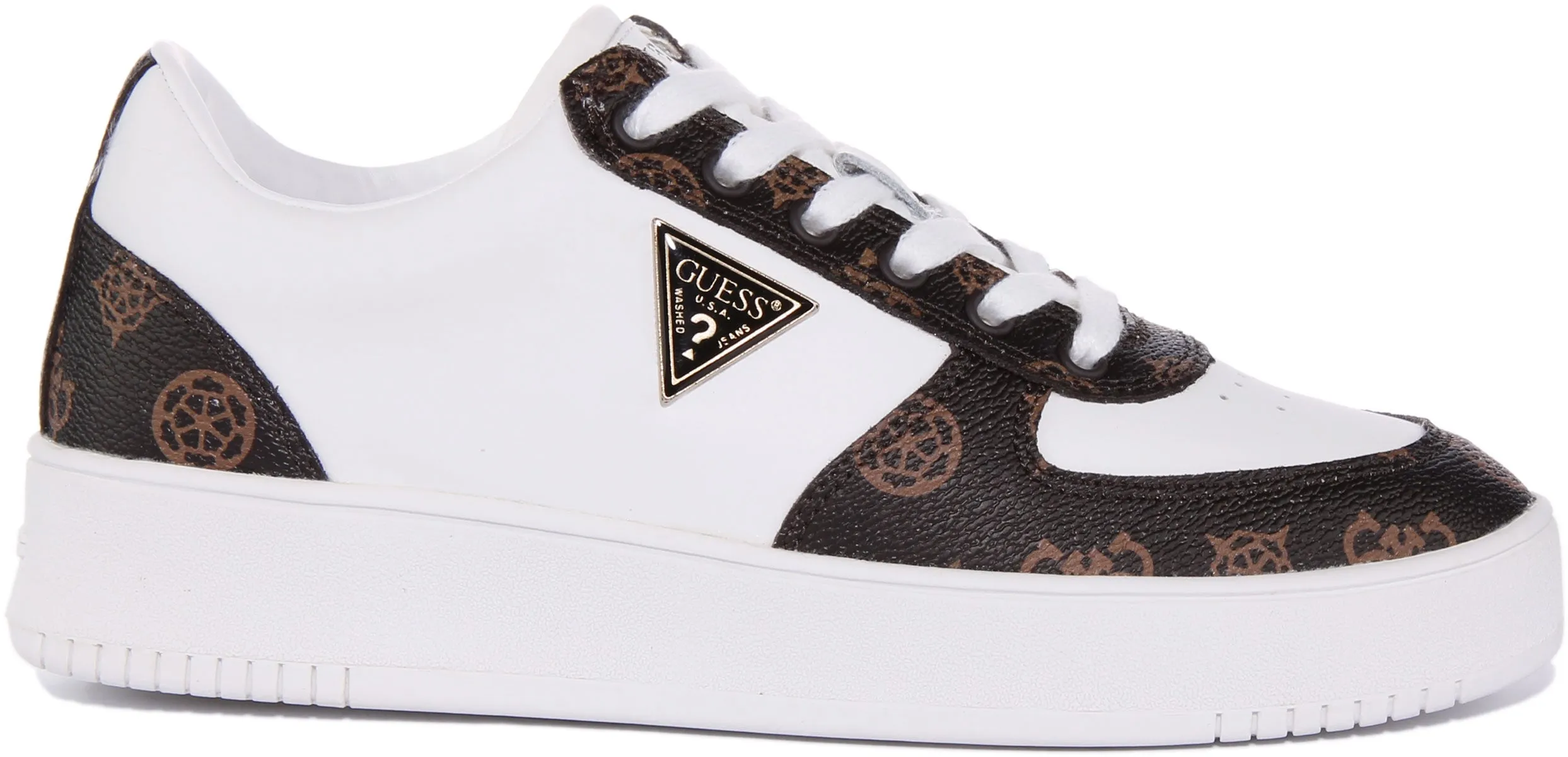 Guess Sidny Zapatillas de deporte con cordones inspiradas en el baloncesto para mujer en negro