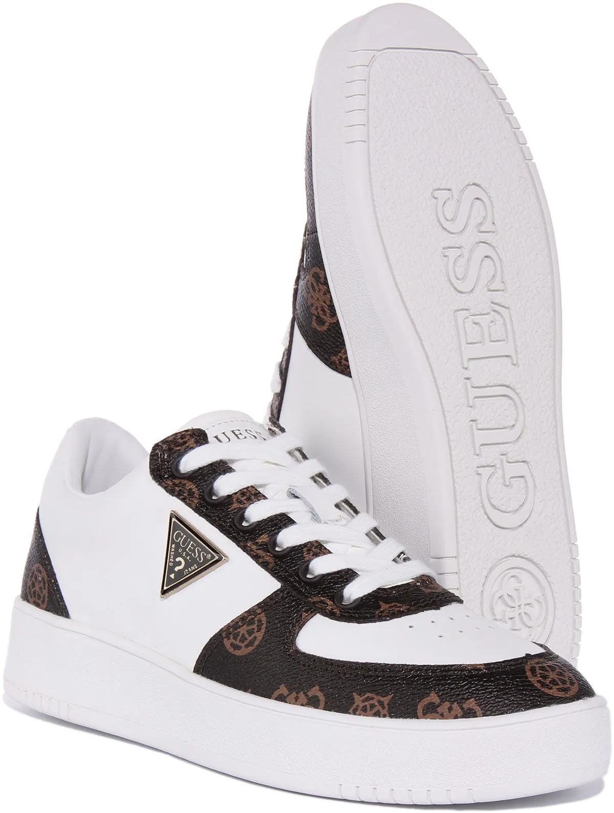 Guess Sidny Zapatillas de deporte con cordones inspiradas en el baloncesto para mujer en negro