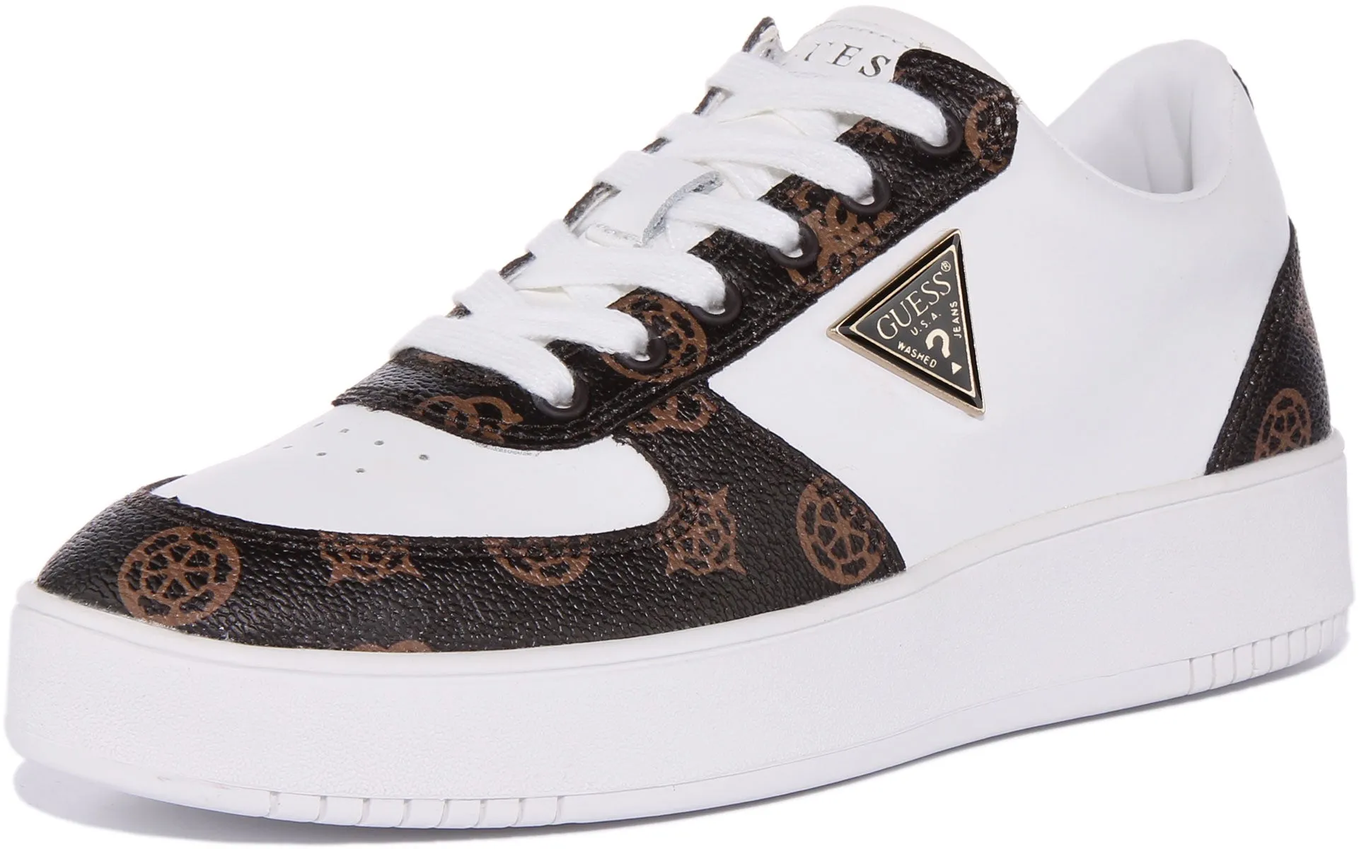 Guess Sidny Zapatillas de deporte con cordones inspiradas en el baloncesto para mujer en negro