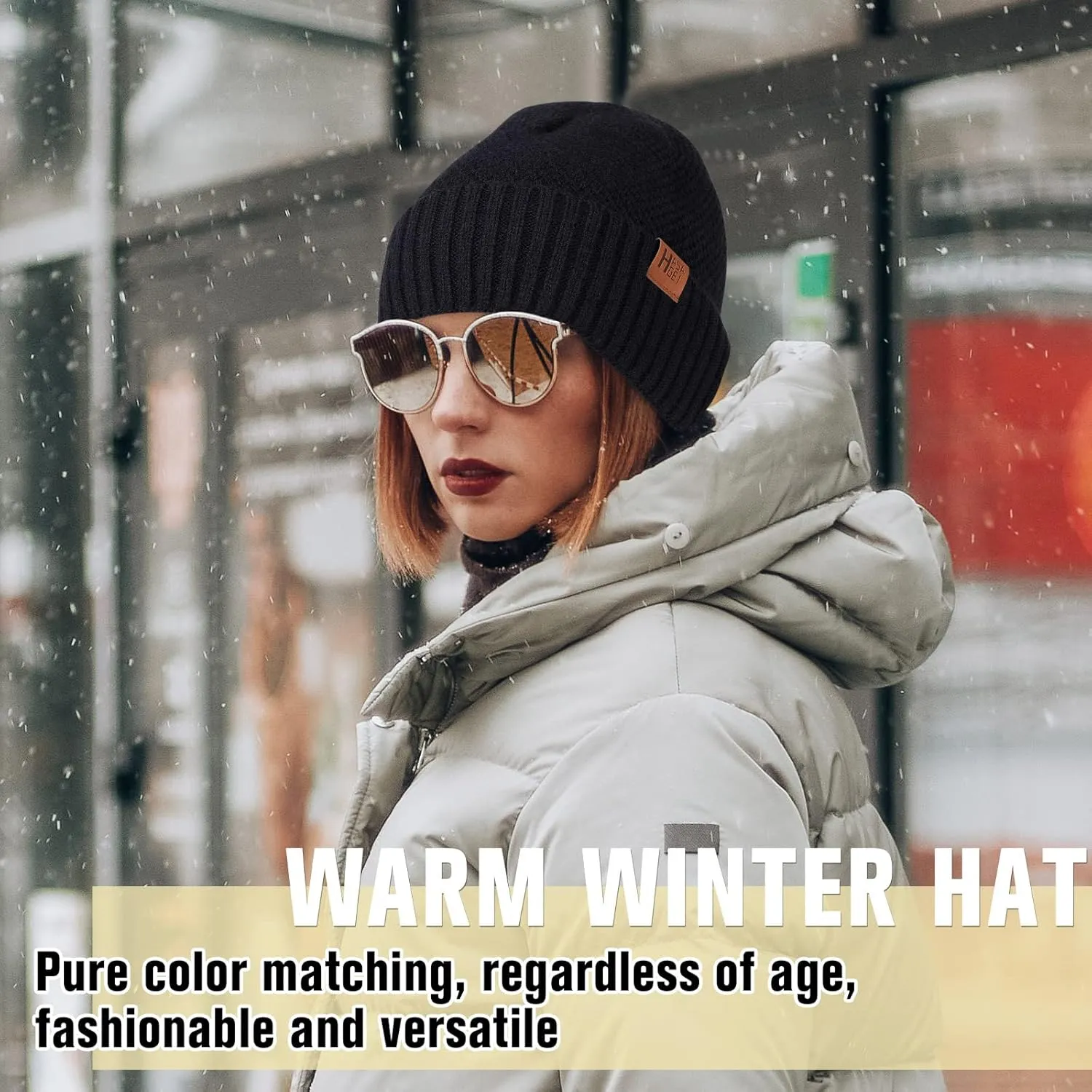 HASAGEI Gorro de Punto para Hombres y Mujeres  Gorro de Invierno Transpirable con Forro Polar Suave  Gorro de Invierno Unisex