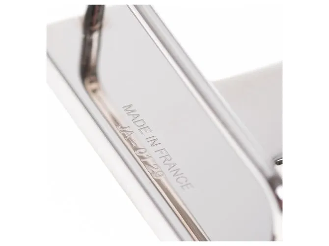 Hebilla de cinturón Hermès modelo "Quizz" en metal plateado cepillado Plata 
