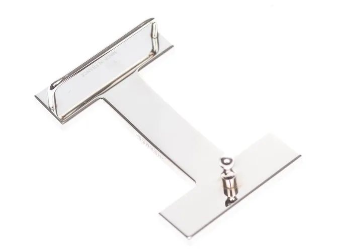 Hebilla de cinturón Hermès modelo "Quizz" en metal plateado cepillado Plata 