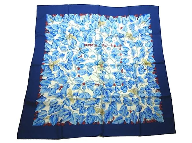 Hermès Carré 90 l'ARBRE de SOiE Bufanda de Seda Azul Multicolor 