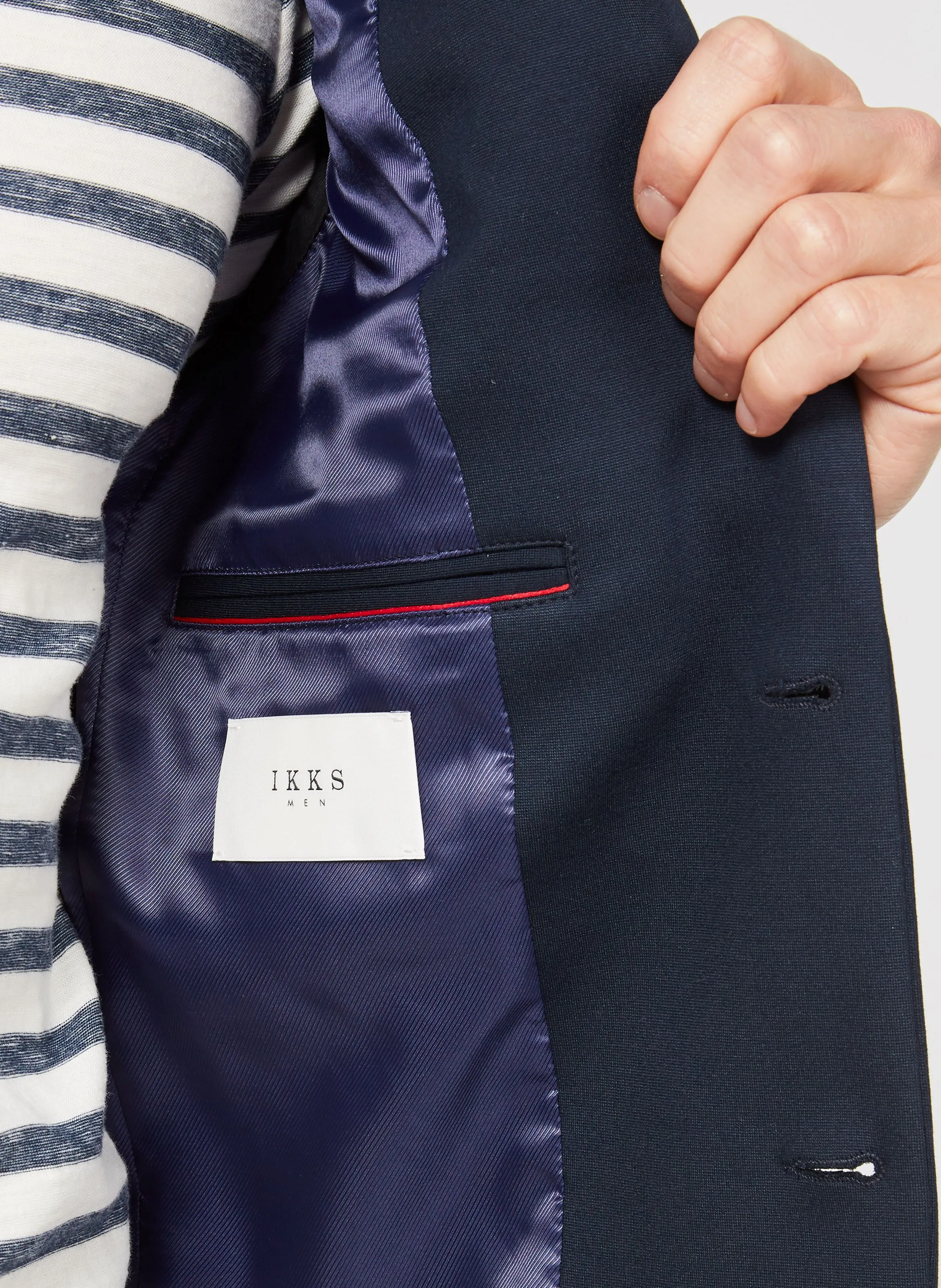 IKKS Chaqueta regular fit con cuello sastre en azul