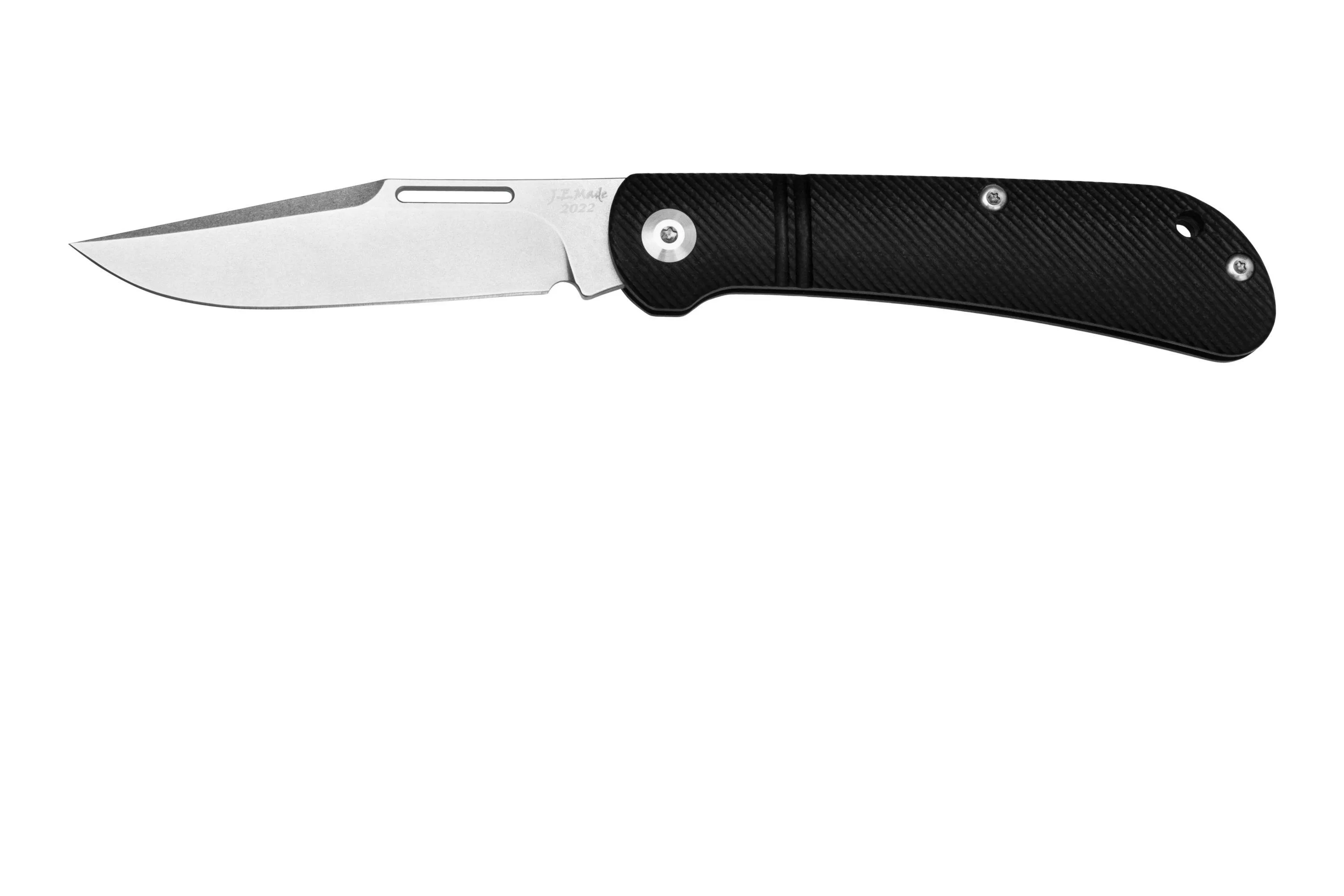 J.E. Made Lanny's Clip, Black G10, D2 navaja slipjoint