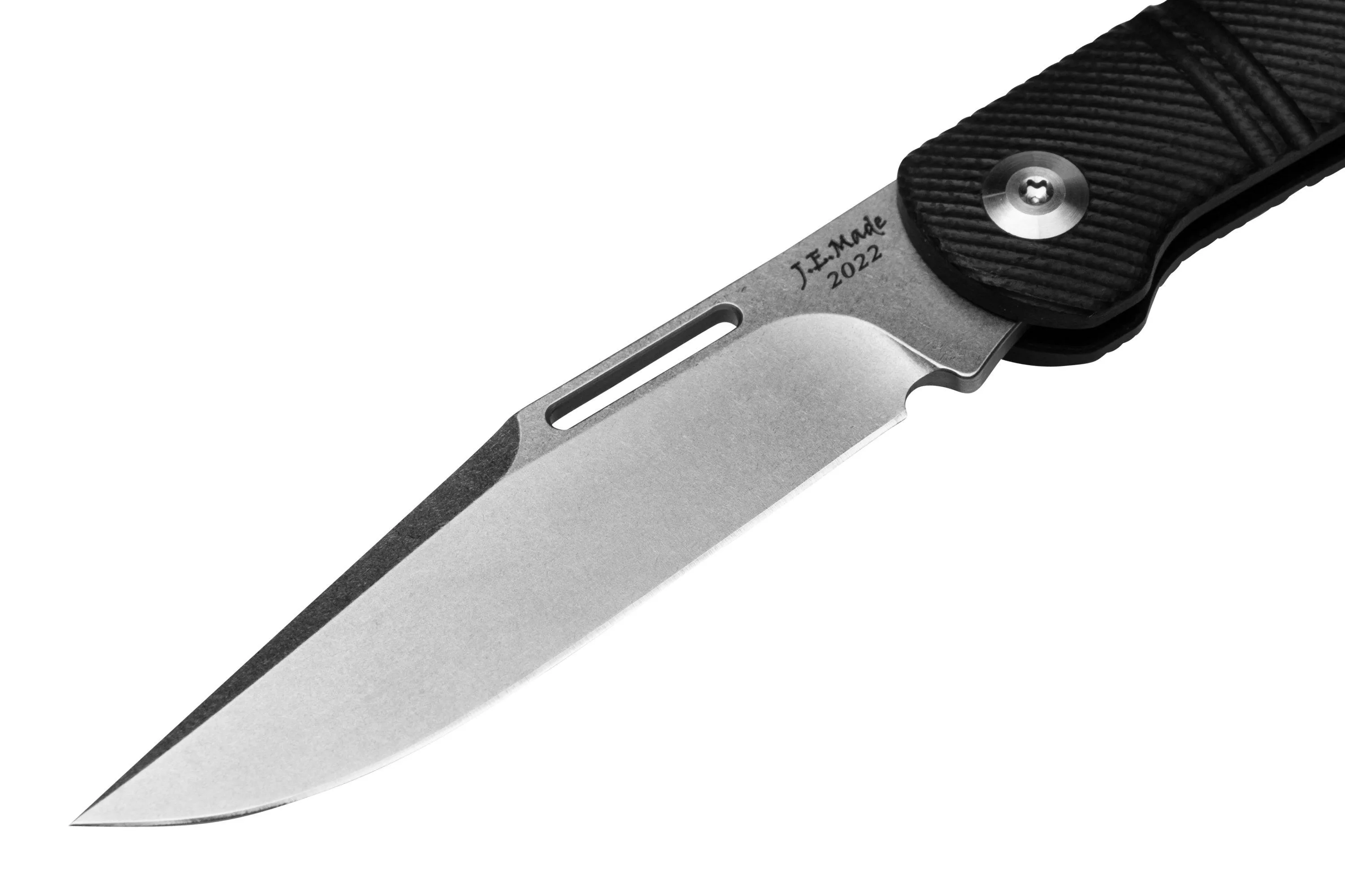 J.E. Made Lanny's Clip, Black G10, D2 navaja slipjoint
