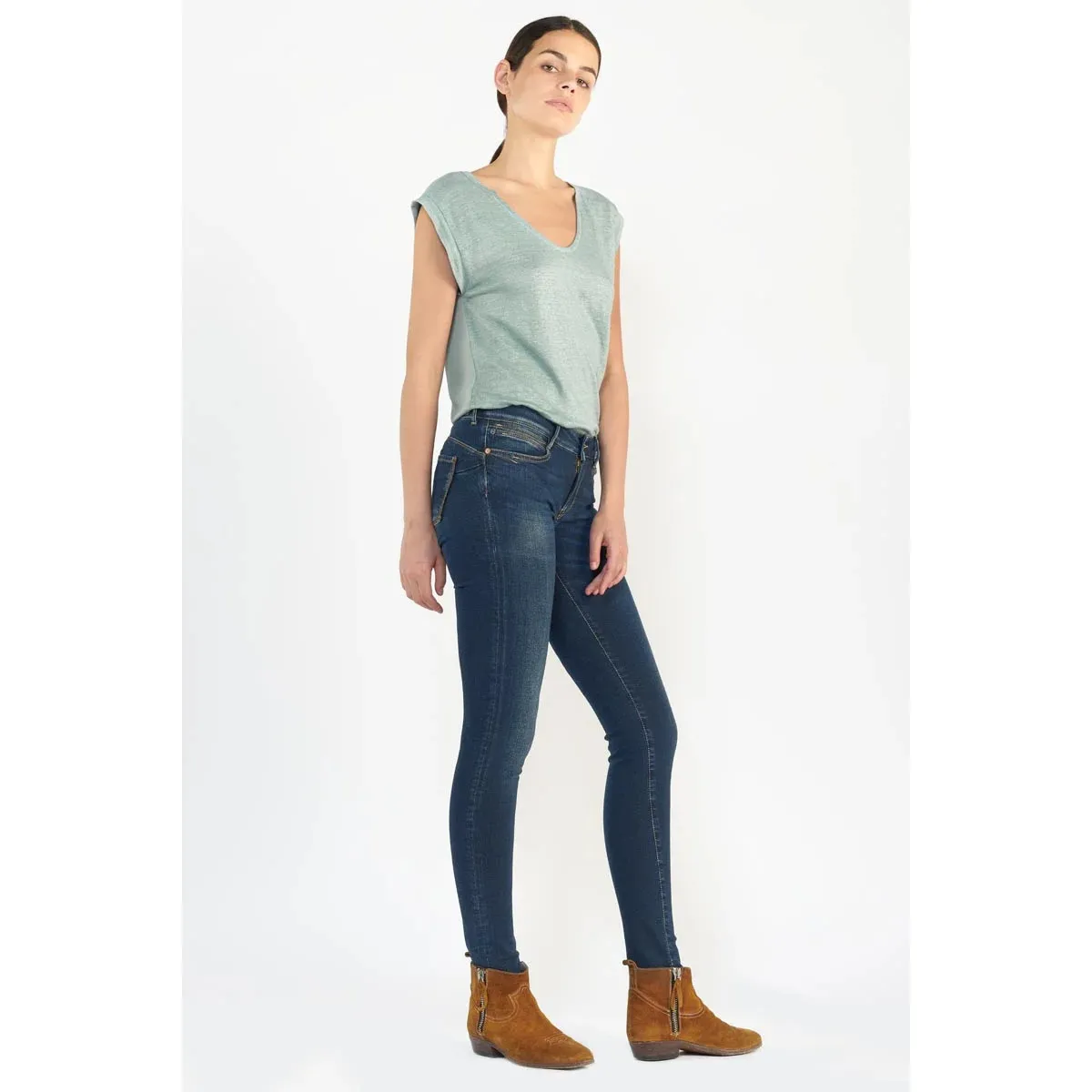 JEANS PUSHUP SLIM PULP, LARGO 34