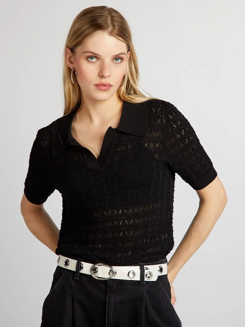 JERSEY DE PUNTO DE CROCHé  NEGRO