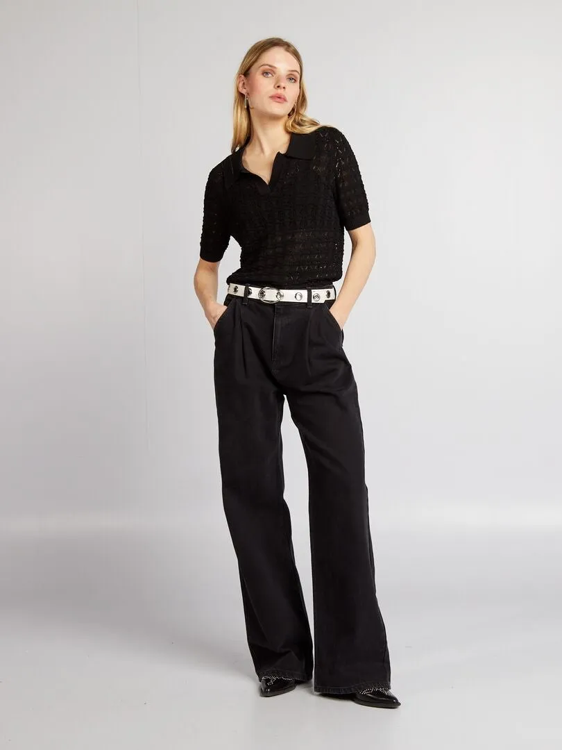 JERSEY DE PUNTO DE CROCHé  NEGRO
