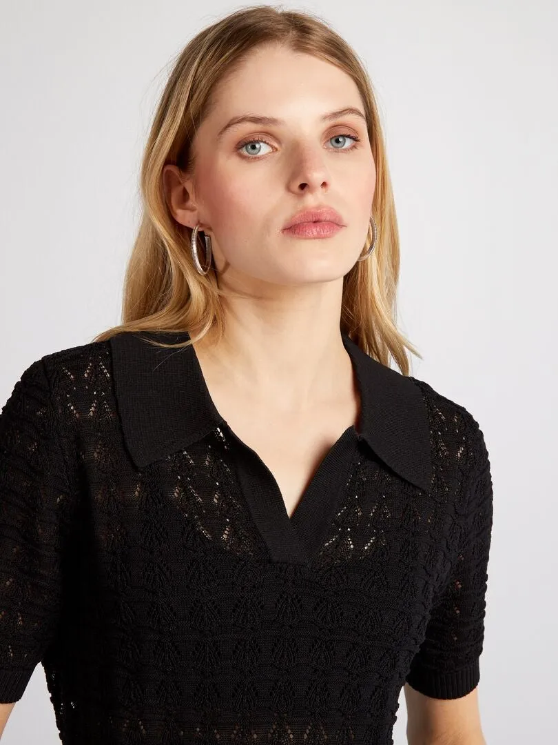 JERSEY DE PUNTO DE CROCHé  NEGRO
