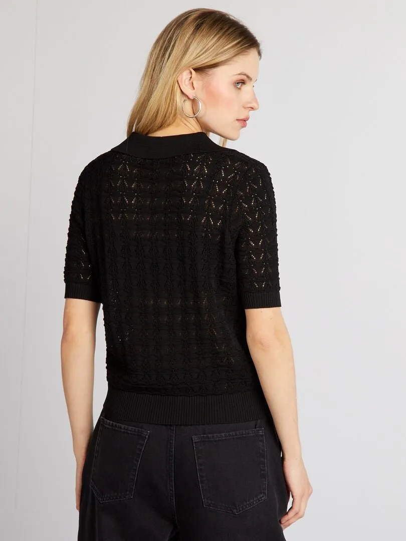 JERSEY DE PUNTO DE CROCHé  NEGRO