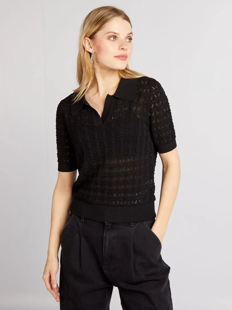 JERSEY DE PUNTO DE CROCHé  NEGRO