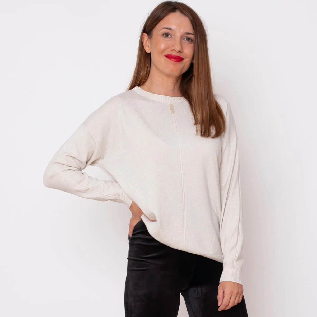 JERSEY HILO LUREX  CRUDO