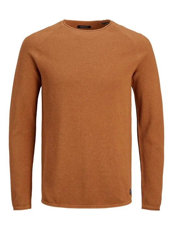 Jersey hombre cuello redondo algodón naranja Hill