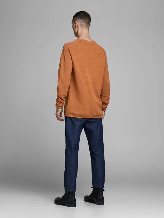 Jersey hombre cuello redondo algodón naranja Hill