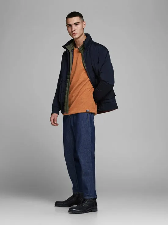 Jersey hombre cuello redondo algodón naranja Hill