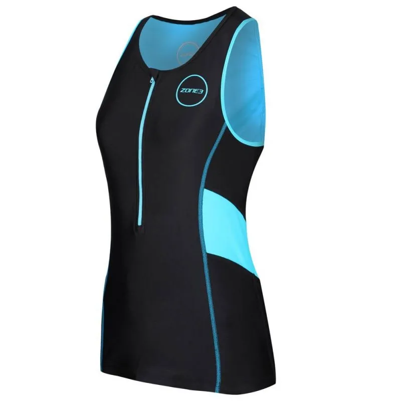 Jersey sin mangas Zone3 ACTIVATE TRI TOP PARA MUJER (NEGRO/TURQUESA)