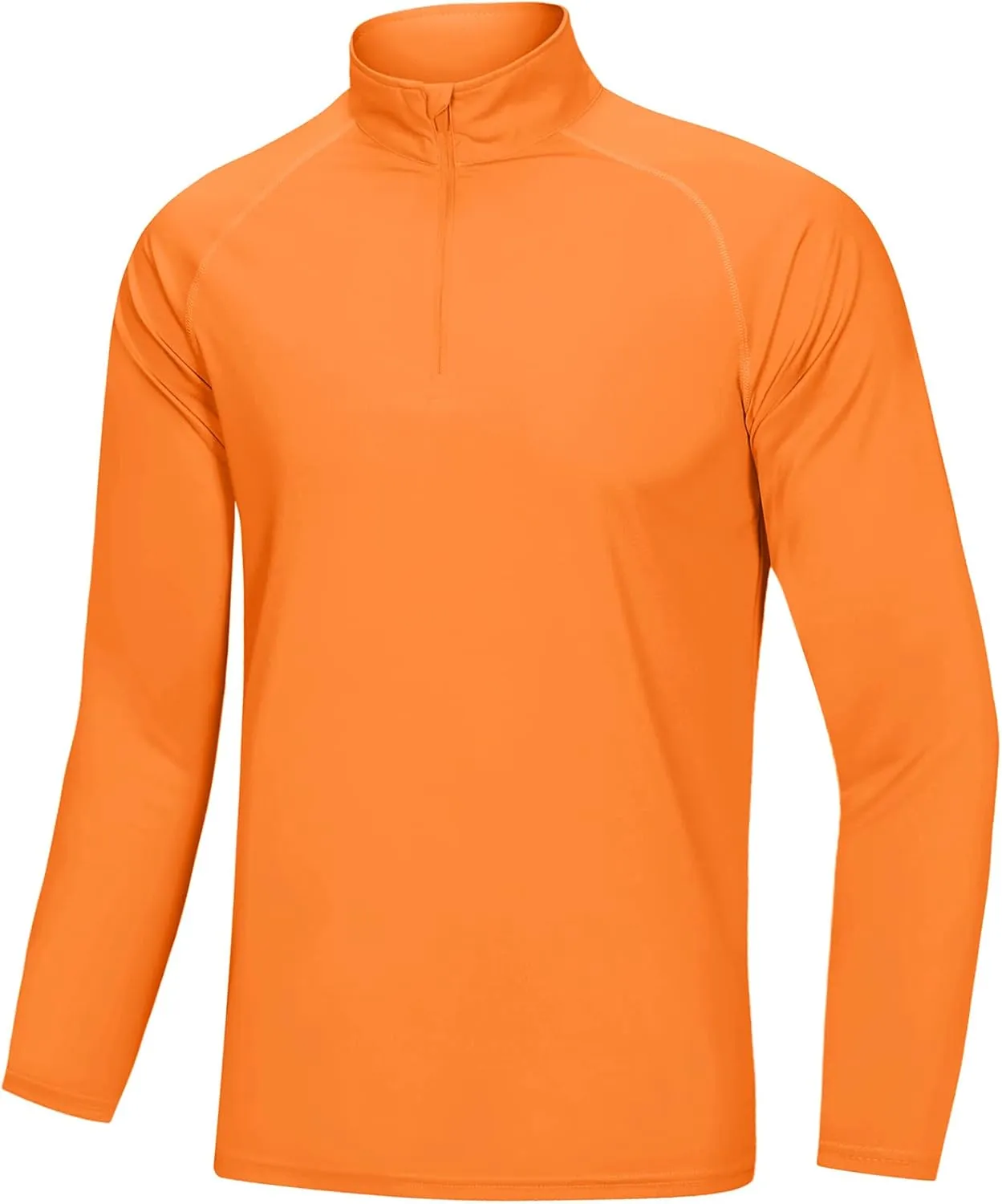 KEFITEVD Tops de Exterior con Cremallera de 1/4 para Hombre Camisa de Manga Larga de Protección Solar Tops de Playa de Secado Rá