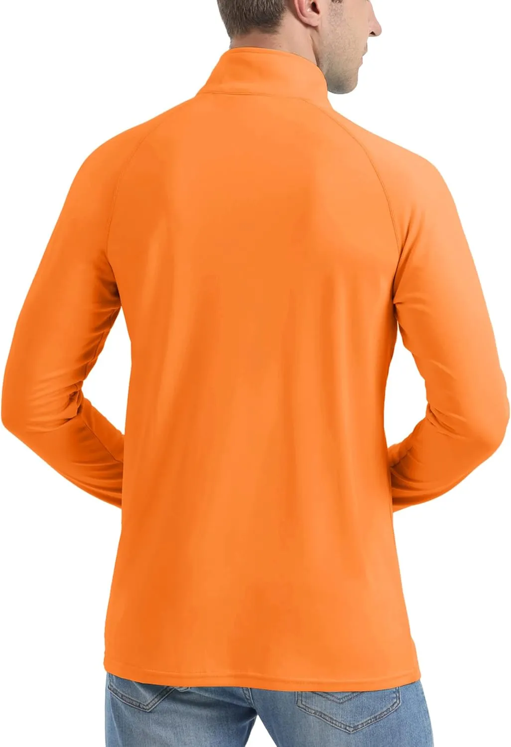 KEFITEVD Tops de Exterior con Cremallera de 1/4 para Hombre Camisa de Manga Larga de Protección Solar Tops de Playa de Secado Rá