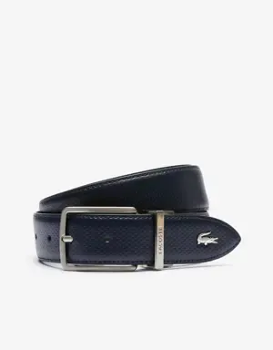 Lacoste Cinturón reversible de hombre Lacoste en piel piqué con hebilla grabada