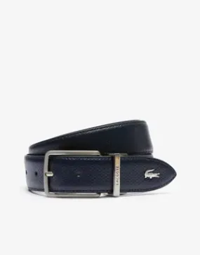 Lacoste Cinturón reversible de hombre Lacoste en piel piqué con hebilla grabada
