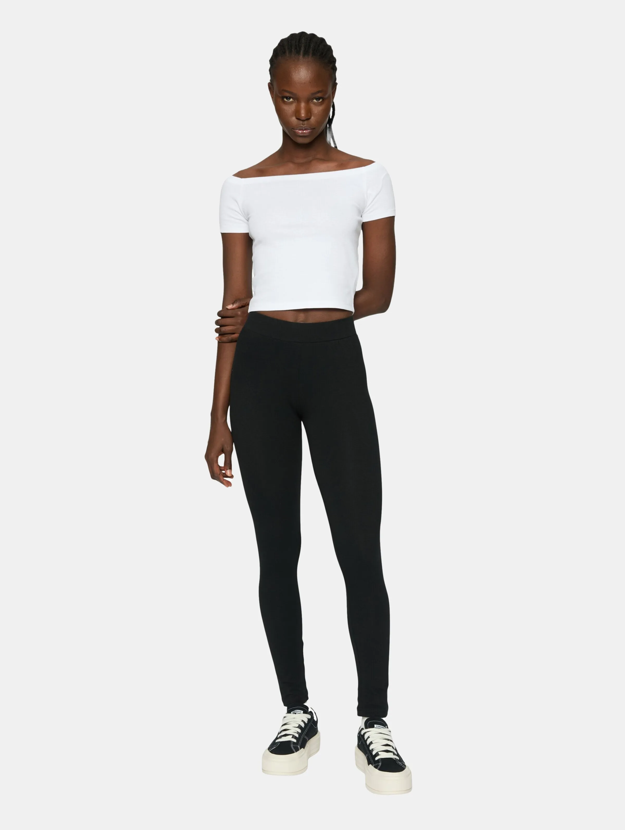 Ladies Organic Off Shoulder Rib 2 Pack
