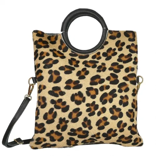 L&R SHOES 0652 Bolso de piel animal print para muj