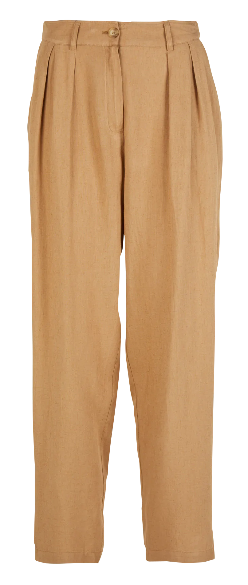 LOUKA  PANTALóN DE TALLE ALTO CON PINZAS EN MARRON