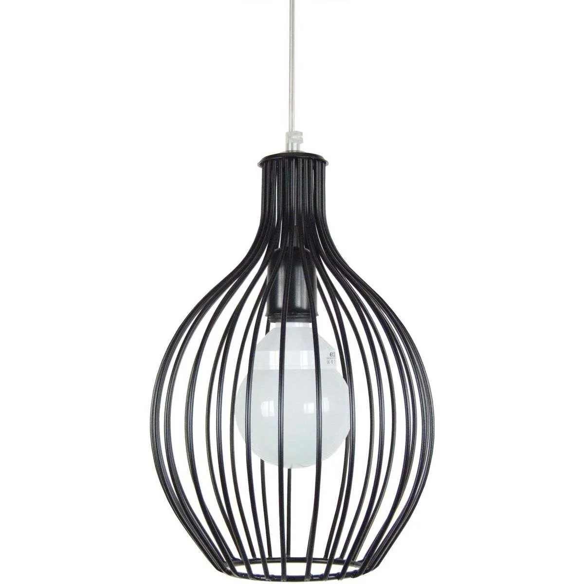 Lámpara colgante redondo metal negro