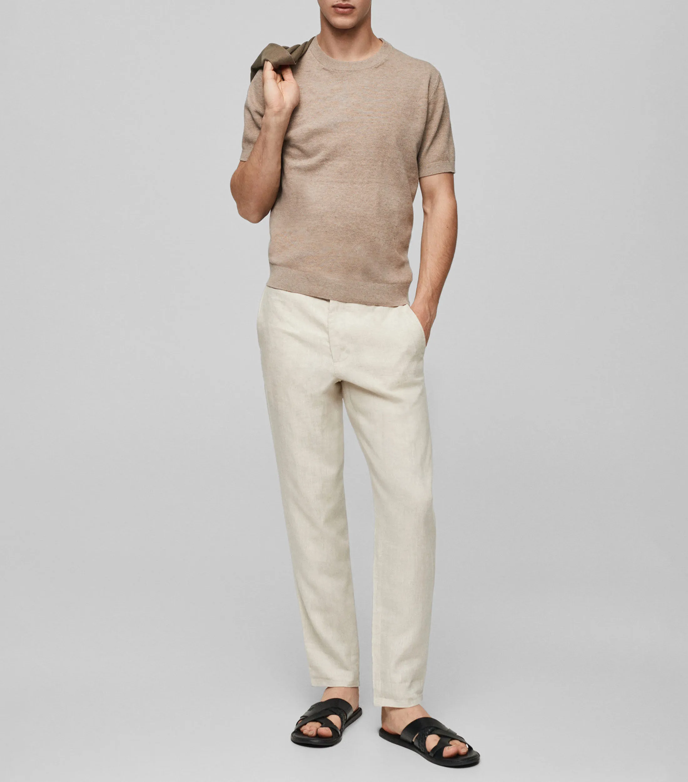 Mango Playera de cuello redondo y manga corta Hombre