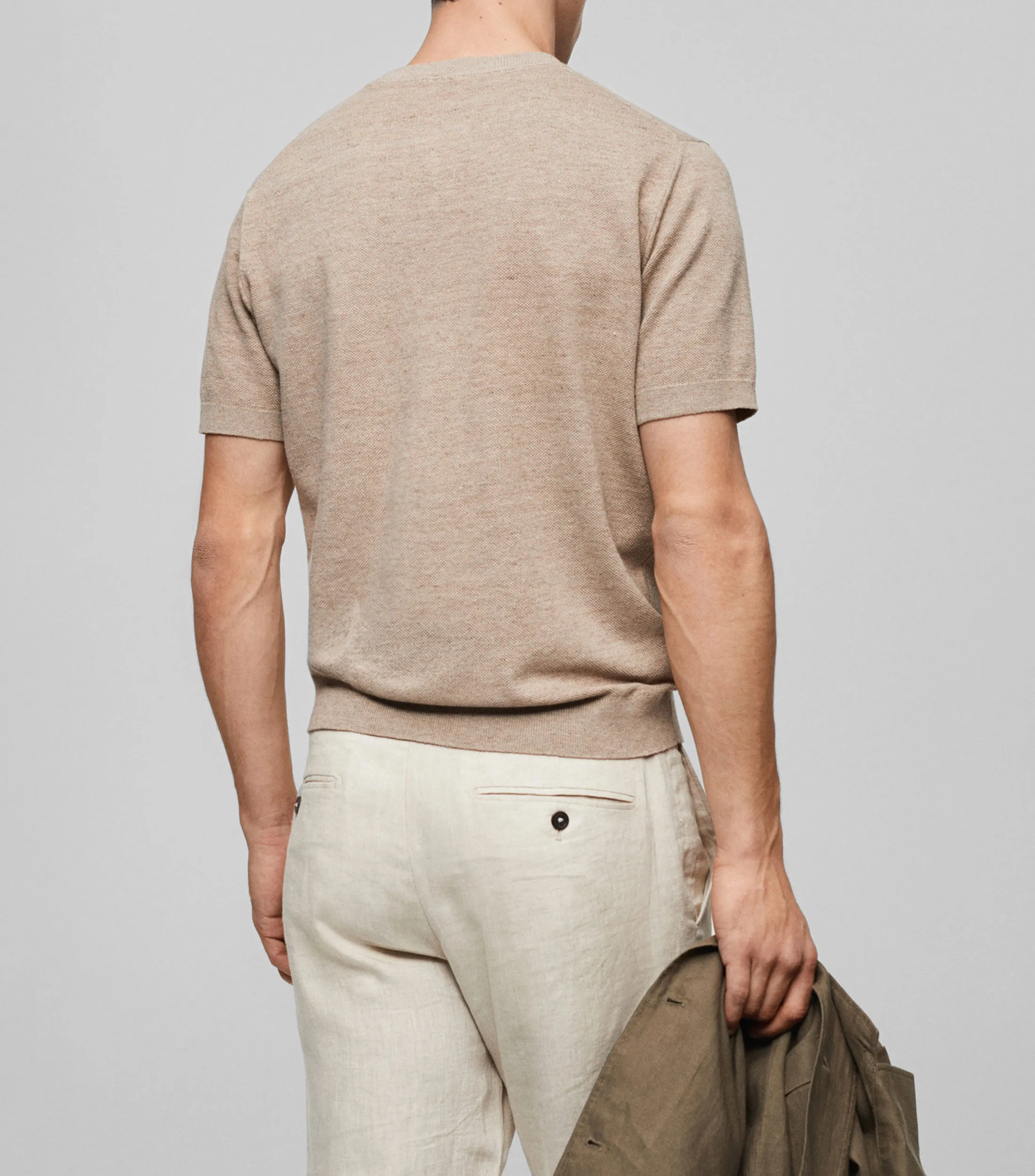 Mango Playera de cuello redondo y manga corta Hombre