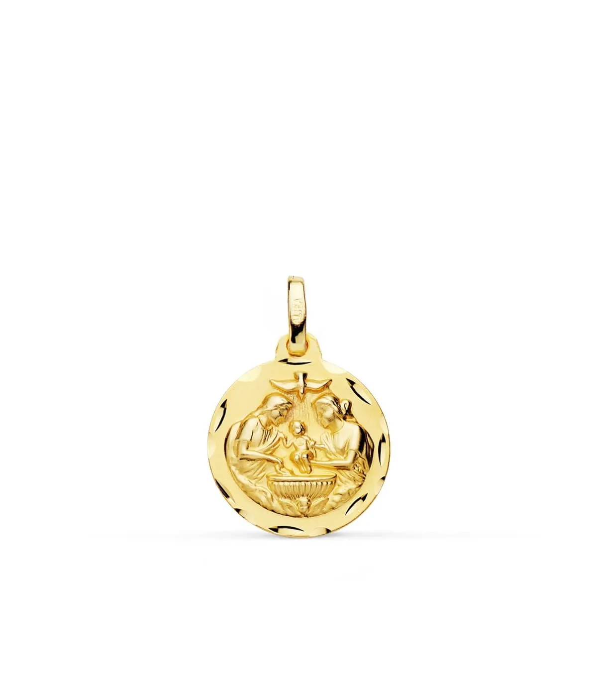 Medalla Bautismo Cristiano Oro 18k 16mm